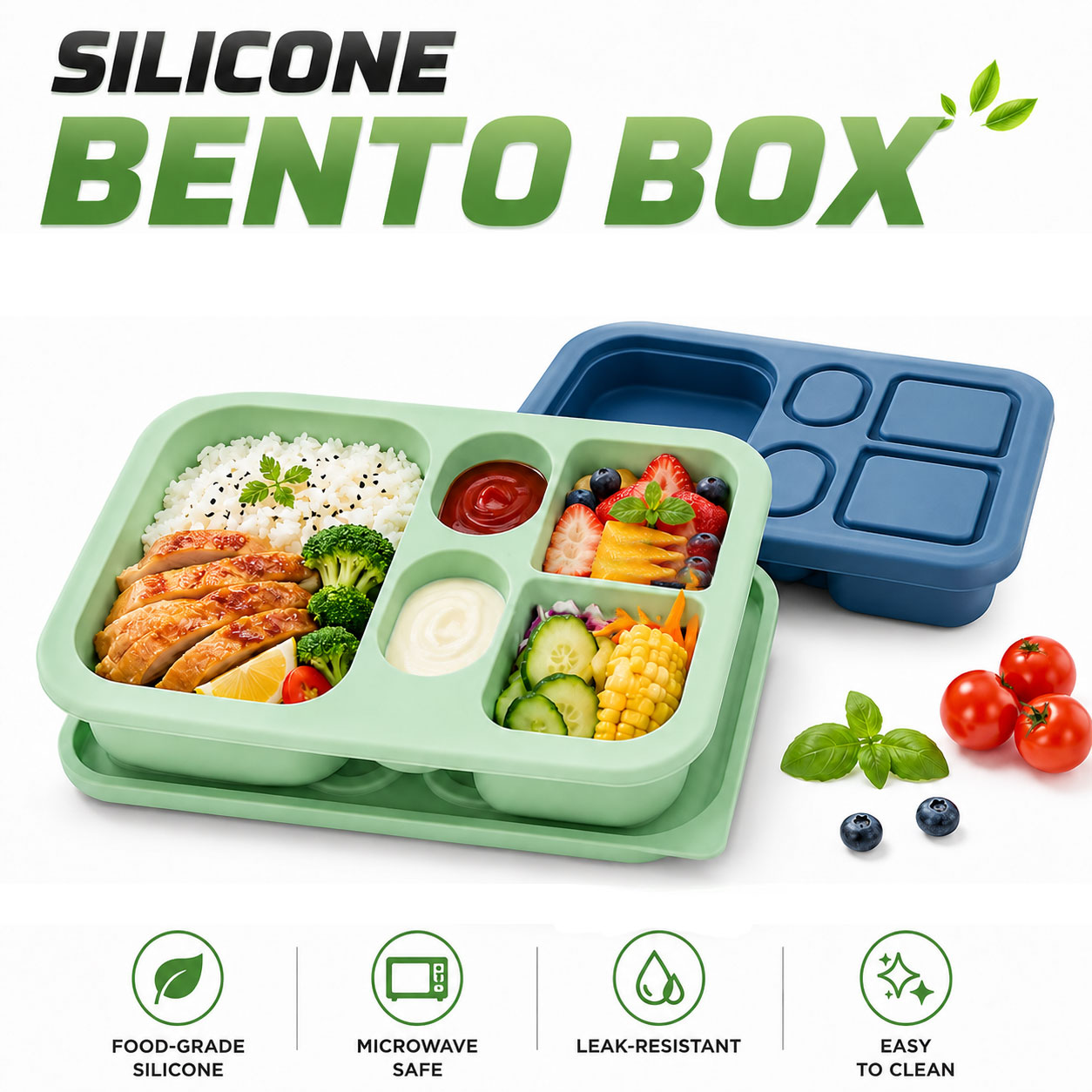 Baby Food Plan - Lonchera Bento portátil de silicona para