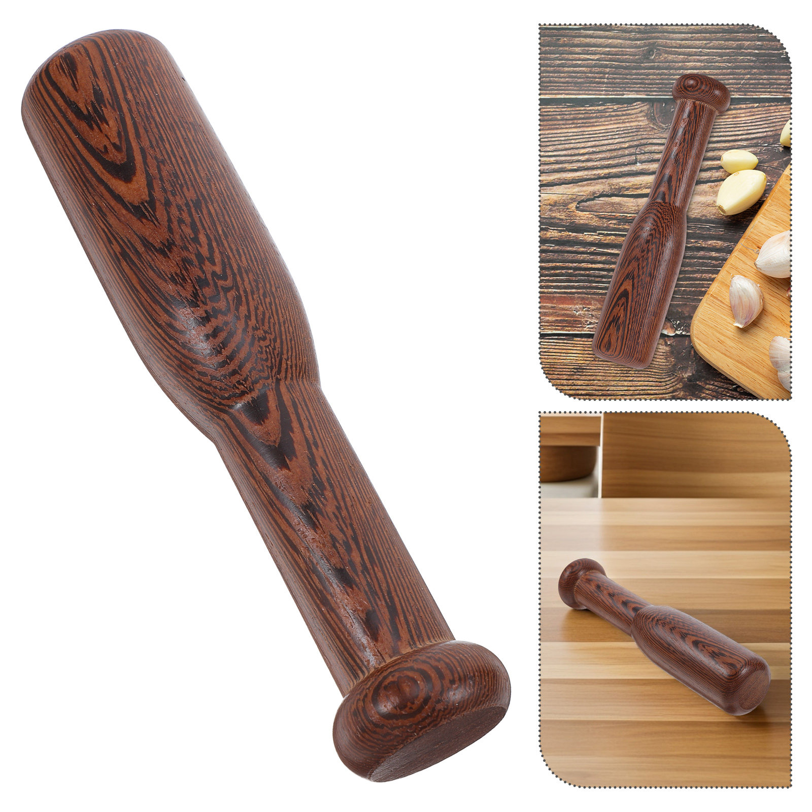 Baby Food Masher - Triturador manual de madera natural para