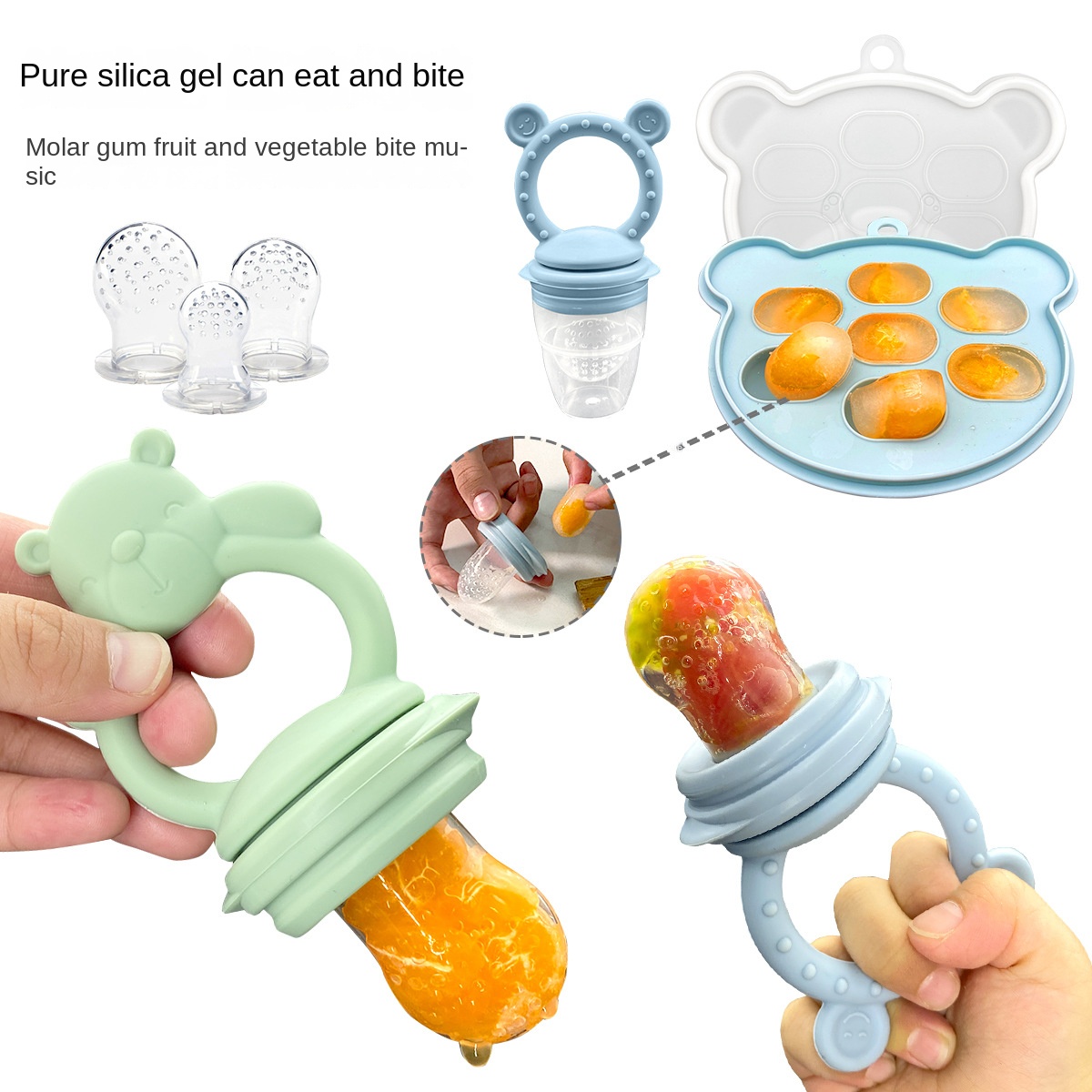 Baby Food Bites - Mordedor de silicona de grado alimenticio