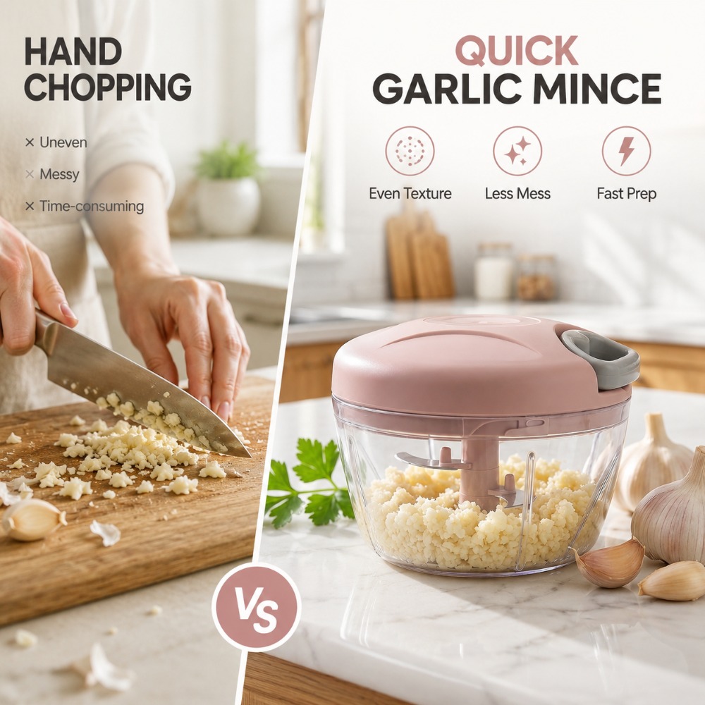 Picadora de ajo manual con cue - Baby Food Chopper reseña y precio