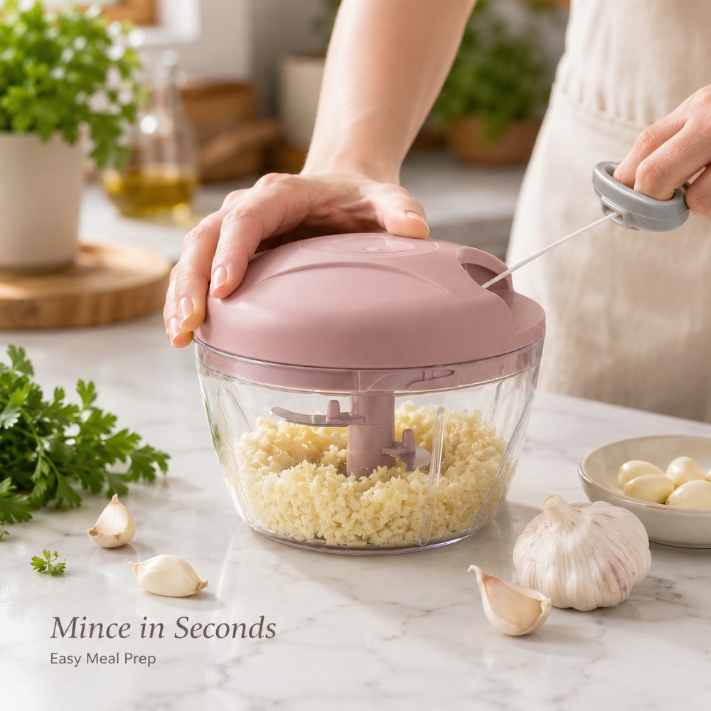Picadora de ajo manual con cue - Baby Food Chopper reseña y precio